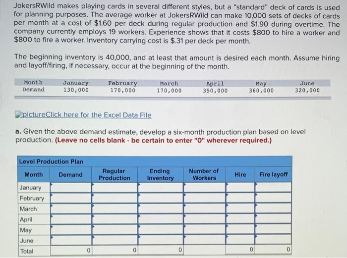 Answer a-f Jokers RWild makes playing cards in