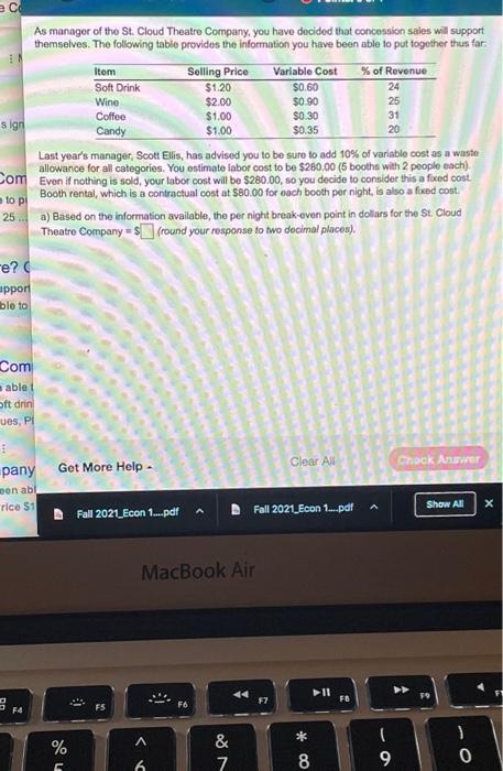 B.) based on the given information, the per night