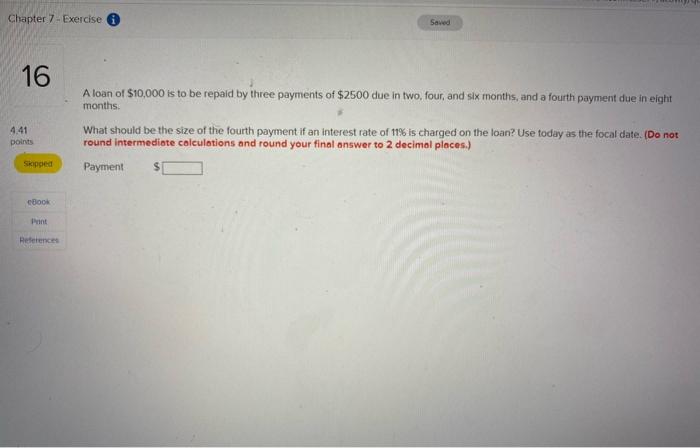 Chapter 7 - Exercise Saved 17 4.44 points Anthony