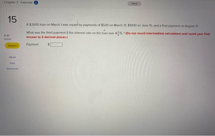 Chapter 7 - Exercise Saved 17 4.44 points Anthony