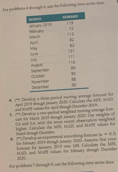 help please!!!!! For problems 4 through 6, use