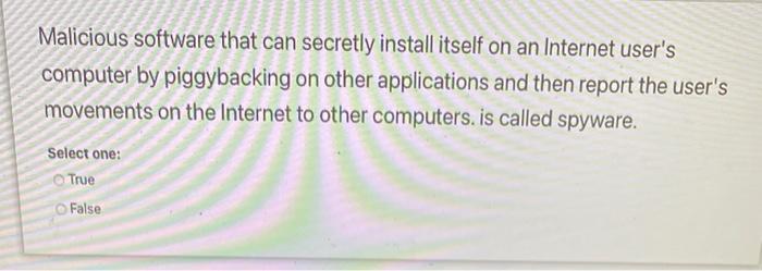 Malicious software that can secretly install