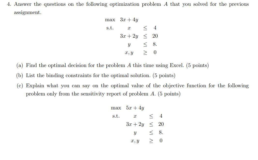 4. Answer the questions on the following