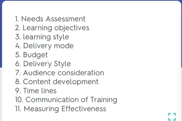 based on these elements how to train employees