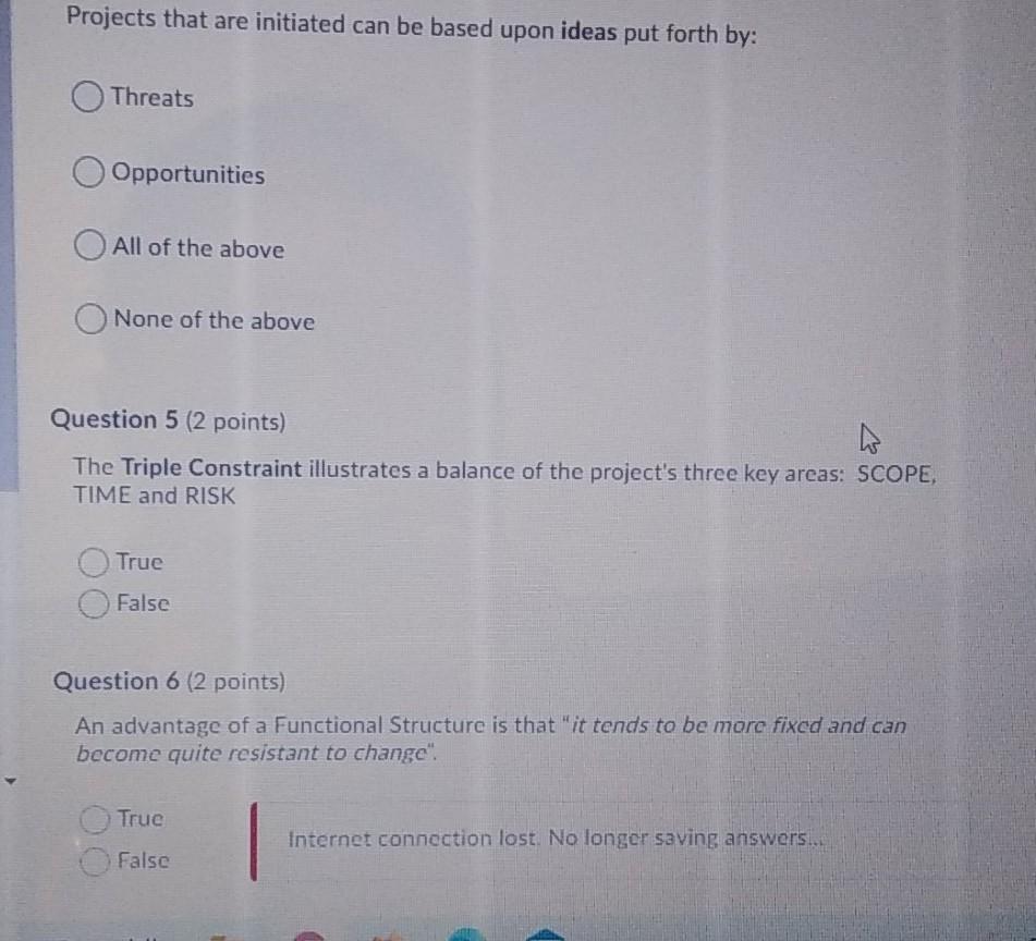 Projects that are initiated can be based upon