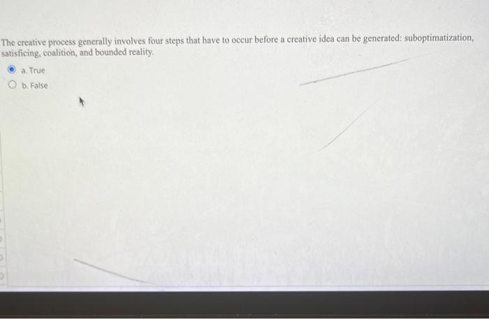 The creative process generally involves four