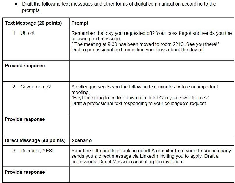 Learning Objectives Compose professional messages