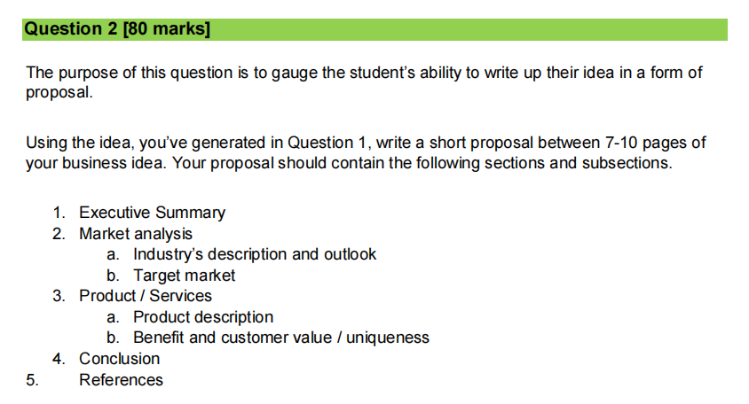 TEC210/05 - Technopreneurship Question 1 [20