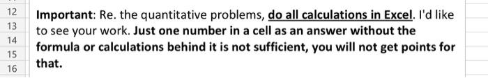 12 13 14 15 16 Important: Re. the quantitative