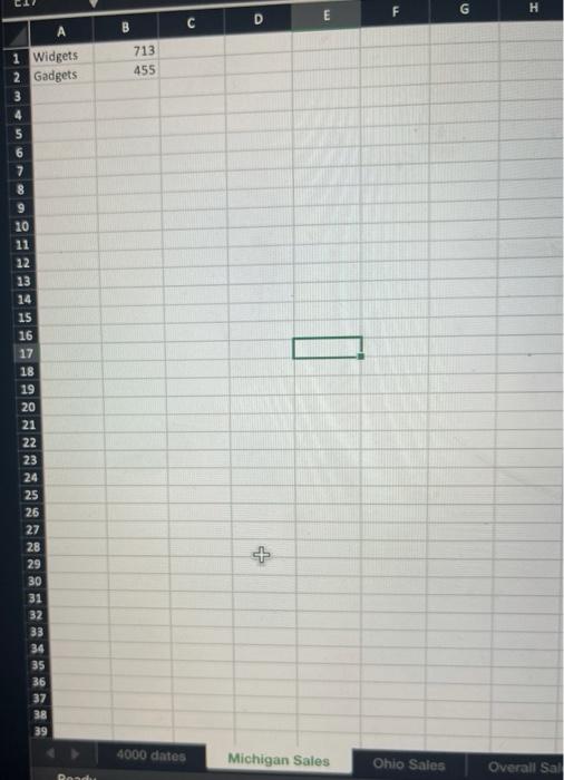 2. In the worksheet "Overall Sales," put the
