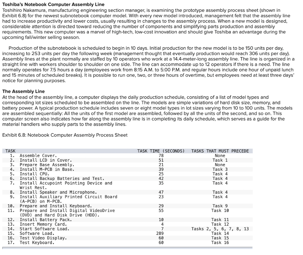 Toshiba's Notebook Computer Assembly Line