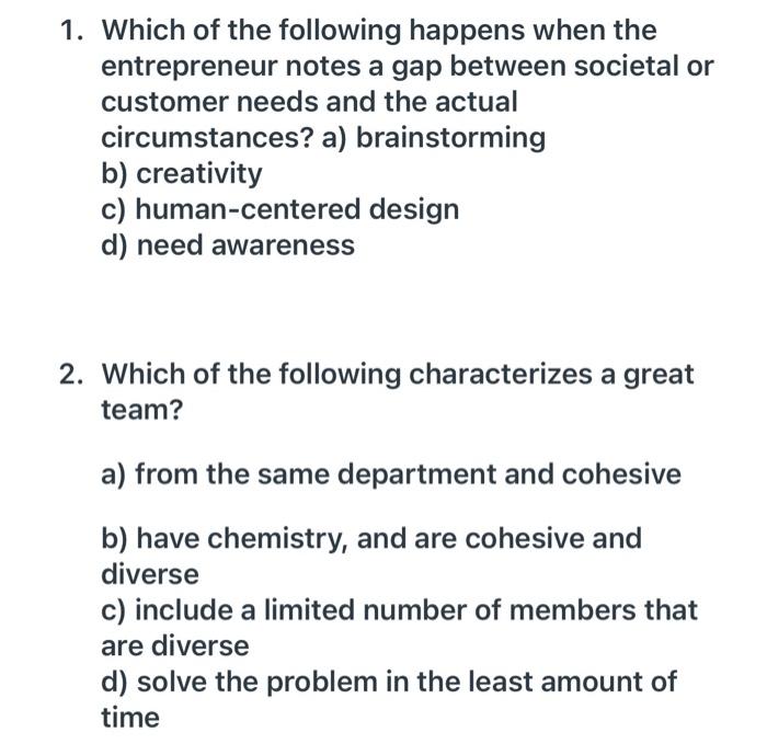 1. Which of the following happens when the