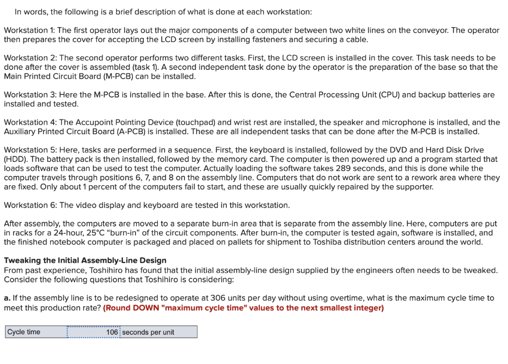 Toshiba's Notebook Computer Assembly Line
