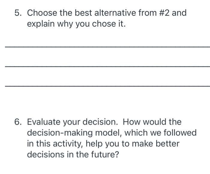 Directions: Use the five steps in "The