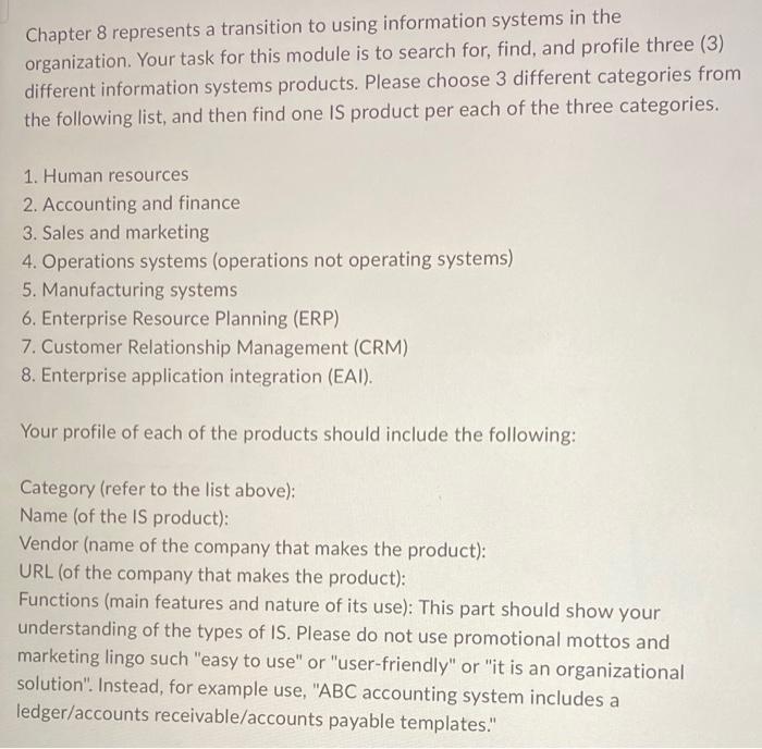 Chapter 8 represents a transition to using