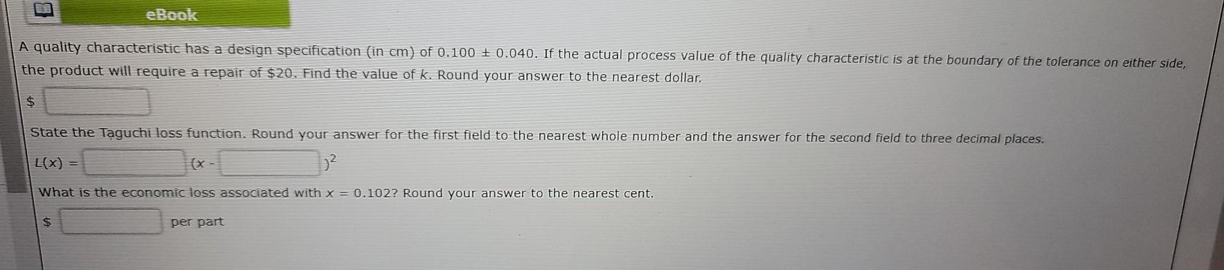 eBook A quality characteristic has a design