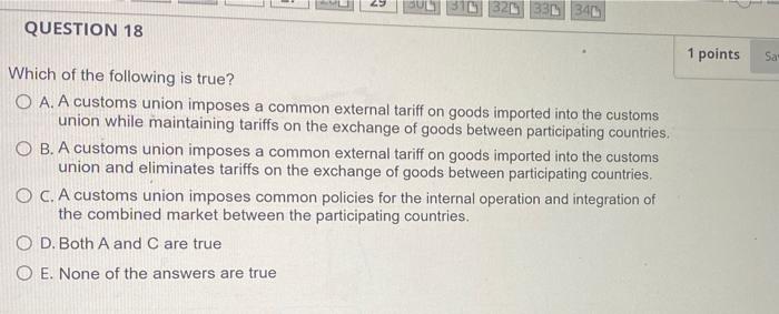 QUESTION 20 1 points Save Answer The Agreement on