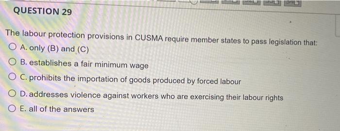 QUESTION 20 1 points Save Answer The Agreement on