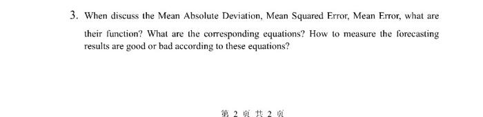 3. When discuss the Mean Absolute Deviation, Mean