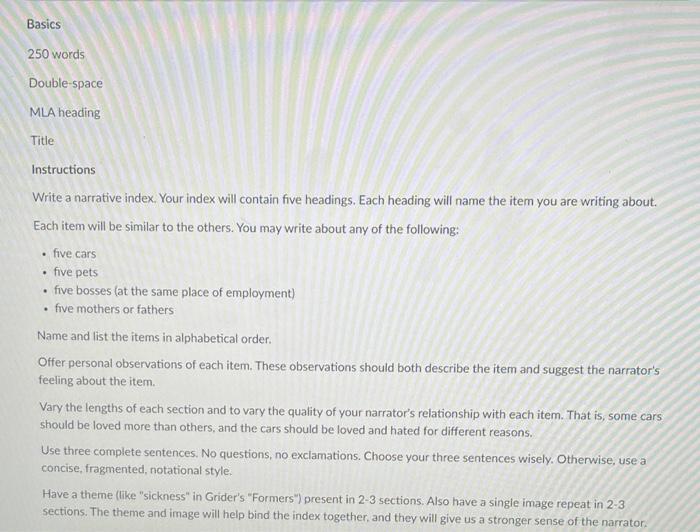 annotated index Basics 250 words Double space MLA