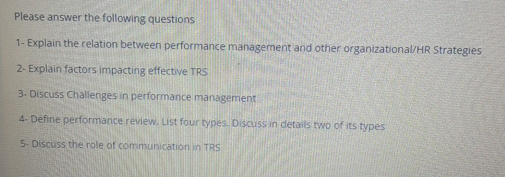 Please answer the following questions 1- Explain
