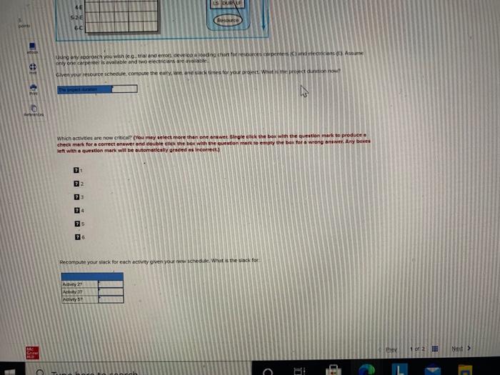 1 EX-5 (Static) Given the network plan that... Go