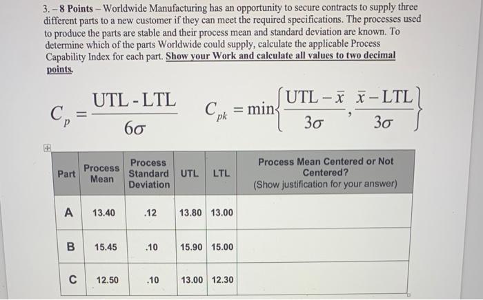 please help 3. - 8 Points - Worldwide