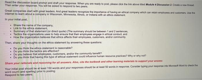 Please help with this! Module 4 Discussion Board