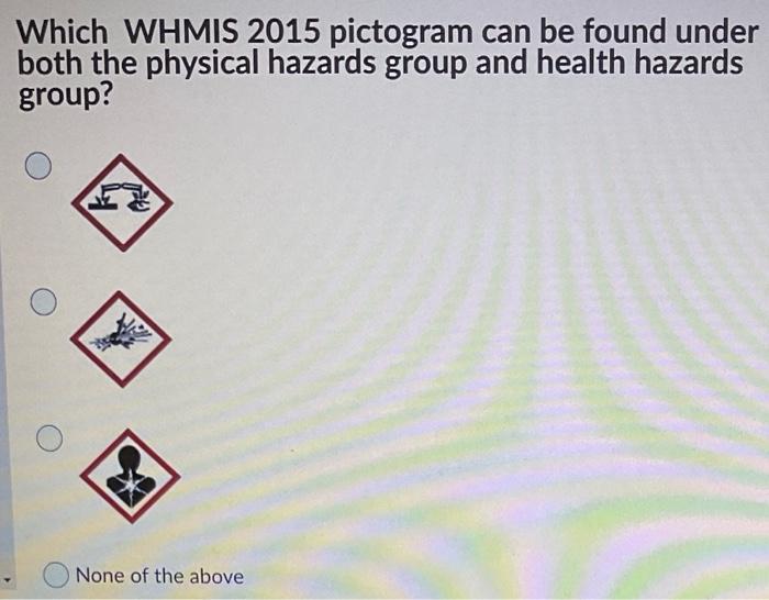 Which WHMIS 2015 pictogram can be found under
