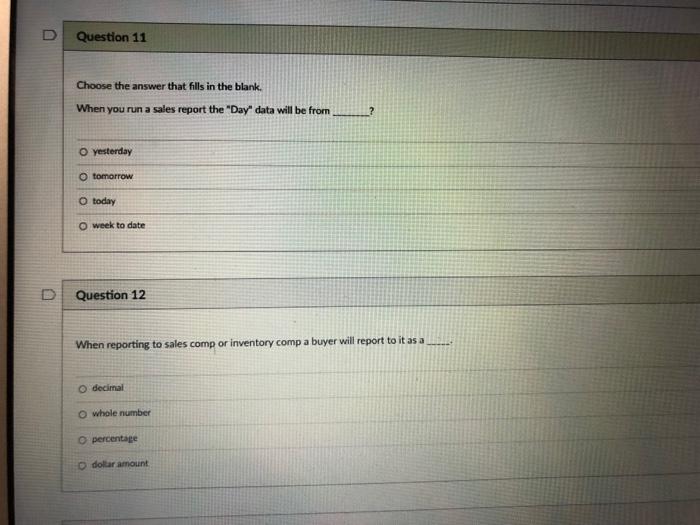 D U Question 2 Purchasing product to fulfillore's