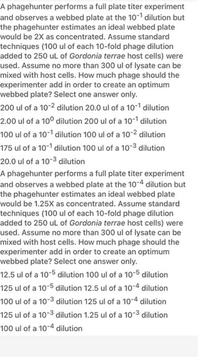 A phagehunter performs a full plate titer