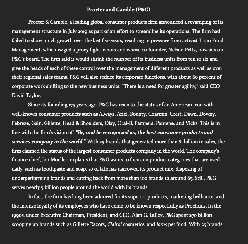 C F G H please only !!!! Procter and Gamble (P&G)