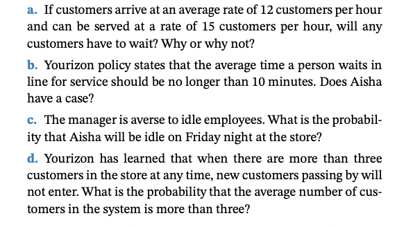 Aisha works at the local Yourizon store on Friday