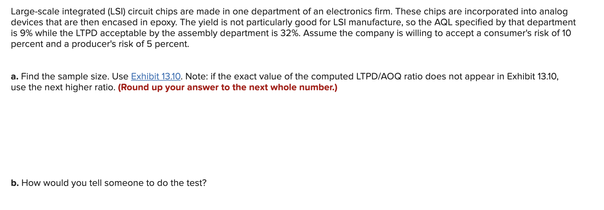 Exhibit 13.10 Excerpt from a Sampling Plan Table