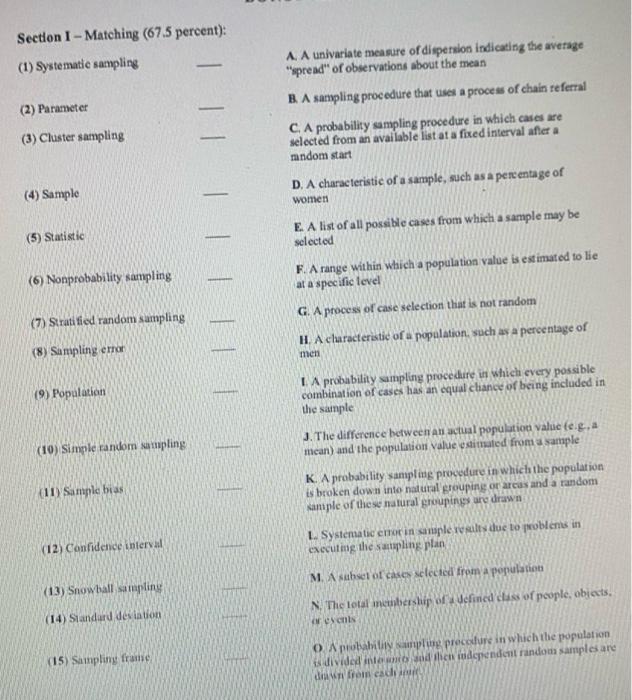 Section 1 - Matching (67.5 percent): (1)