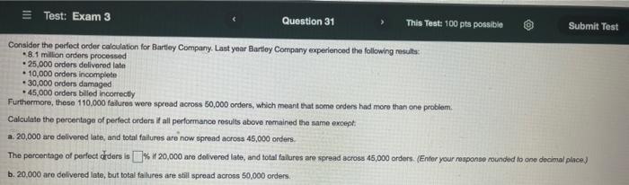 * Test: Exam 3 Question 31 This Test: 100 pts