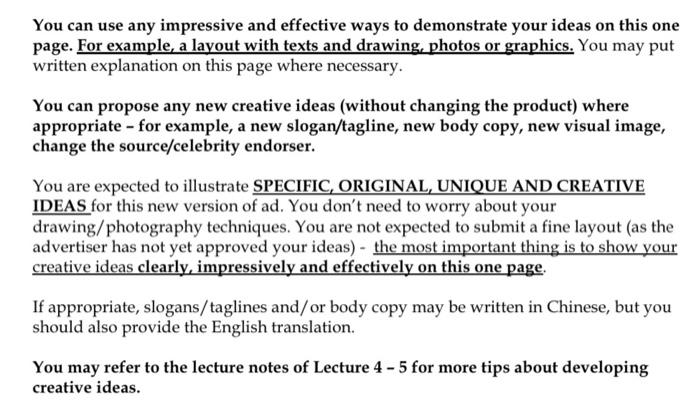 Guidelines Selecting a Specific Ad for Evaluation