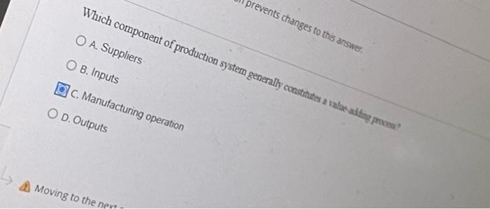 prevents changes to this answer Which component