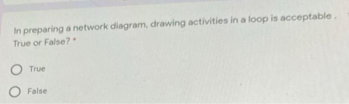 In preparing a network diagram, drawing