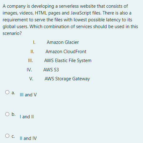 A company is developing a serverless website that