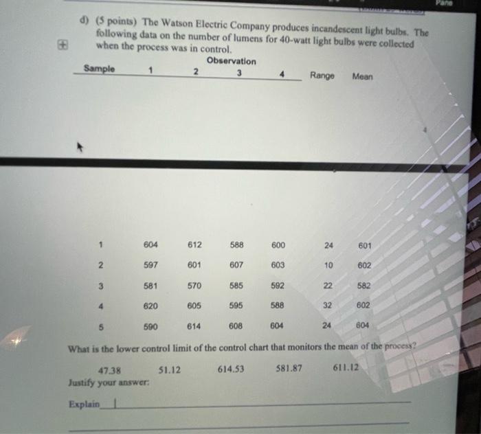 need help asap!! d) (5 points) The Watson