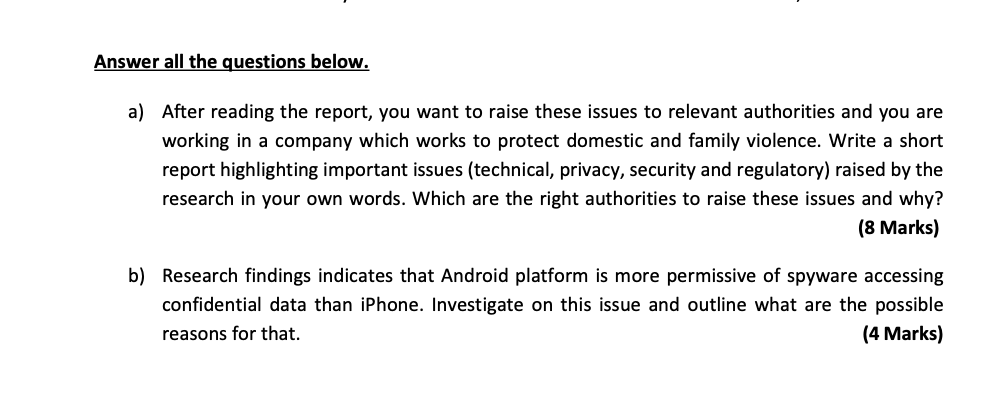 a) After reading the report, you want to raise