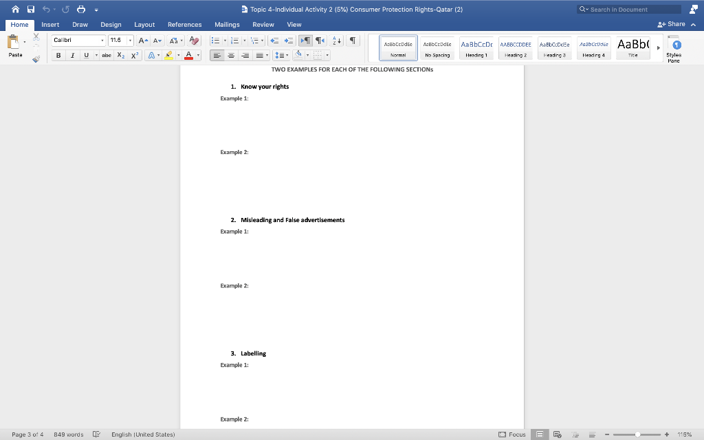 AO U Topic 4 Individual Activity 2 (5%) Consumer