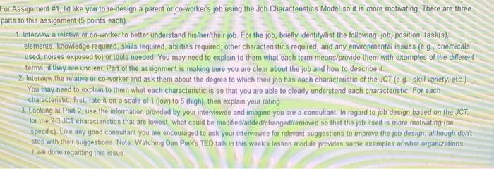 For Assignment #1 I'd like you to re-design a