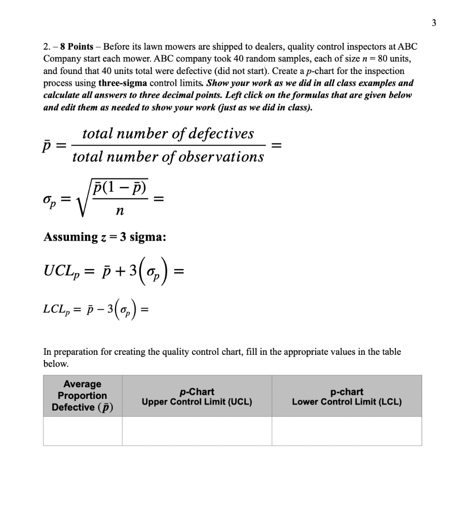 3 2. - 8 Points - Before its lawn mowers are