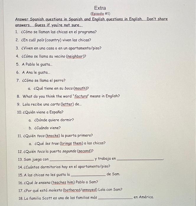 THIS IS SPAINSH, I DONT KNOW WHY THERE ISNT A