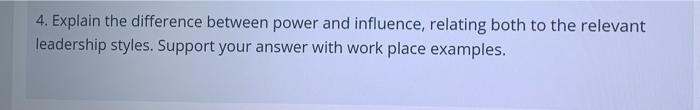 4. Explain the difference between power and