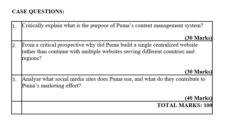 2. From a critical prospective why did Puma build