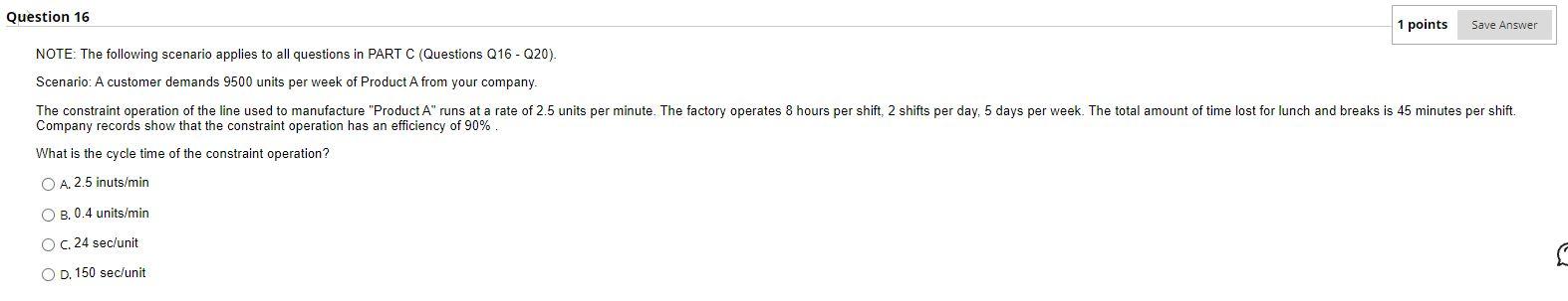 Question 16 1 points Save Answer NOTE: The