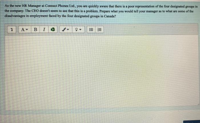 As the new HR Manager at Connect Phones Ltd., you